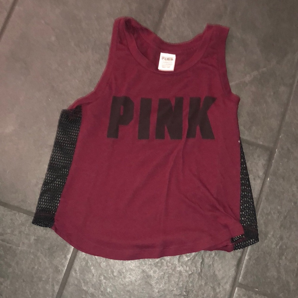 Two pink tank tops red and white